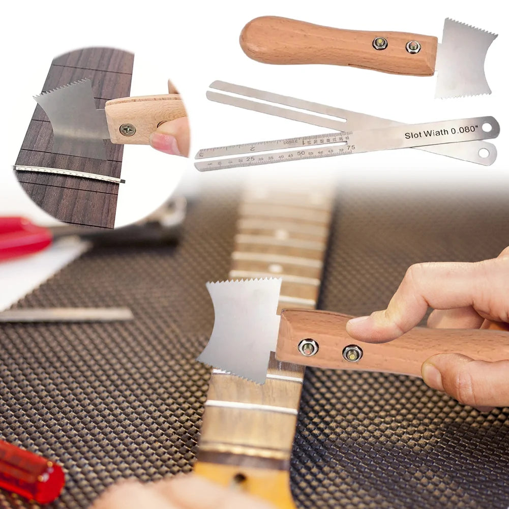 Guitar Nut Slot & Fret Scraper Kit – Stainless Steel Repair Tools