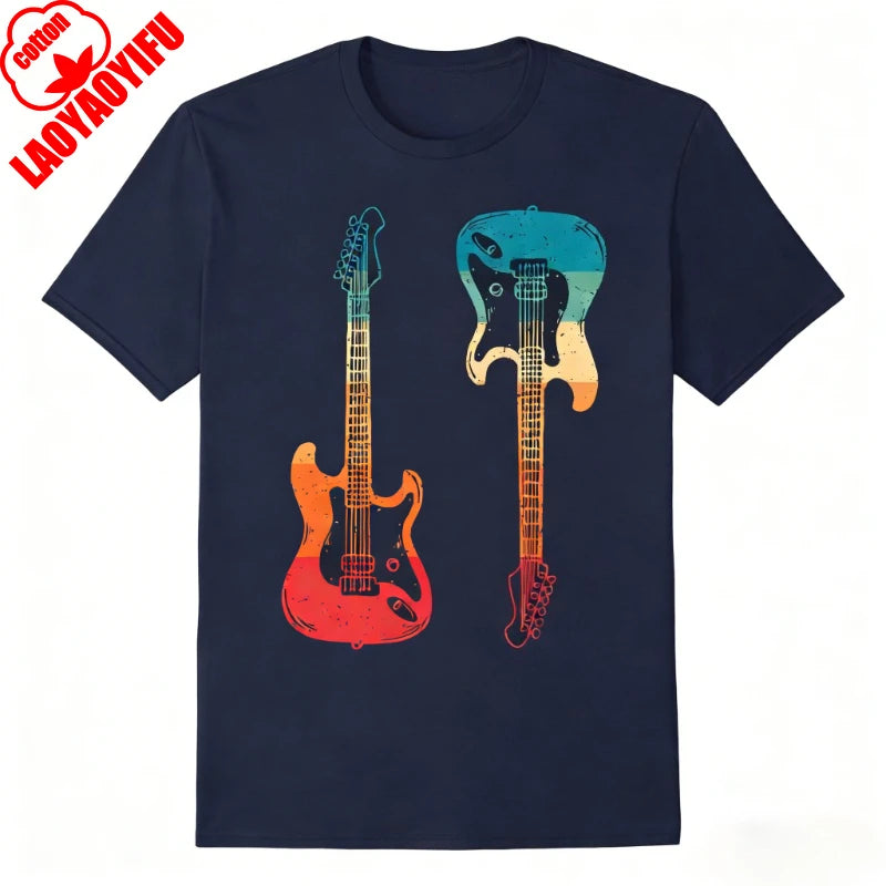 Fender Vintage Guitar Lineup Shirt Guitar Graphic T Shirts Retro Tees Funny Christmas T-shirt Unisex Clothing Casual Wear