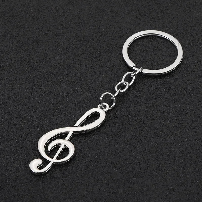 Metal Treble Clef Keychain – Funny Music Notation Ornament Gift