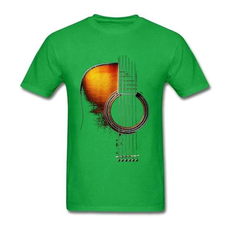 Men's Guitar Graphic T Shirt 3D Print Music Guitar Short Sleeve T-Shirt Tops Summer Casual Crew Neck Tees Oversize Men Clothing