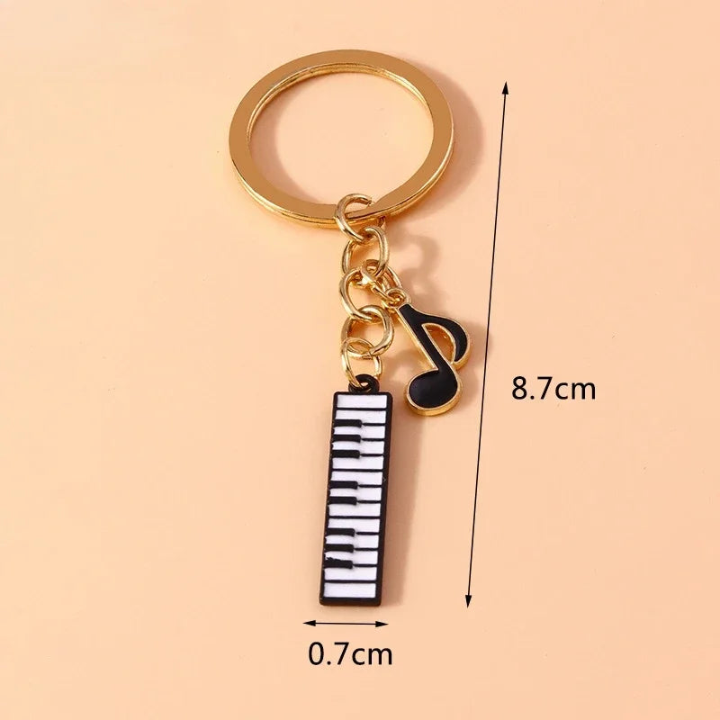 Piano Music Note Keychain Gift