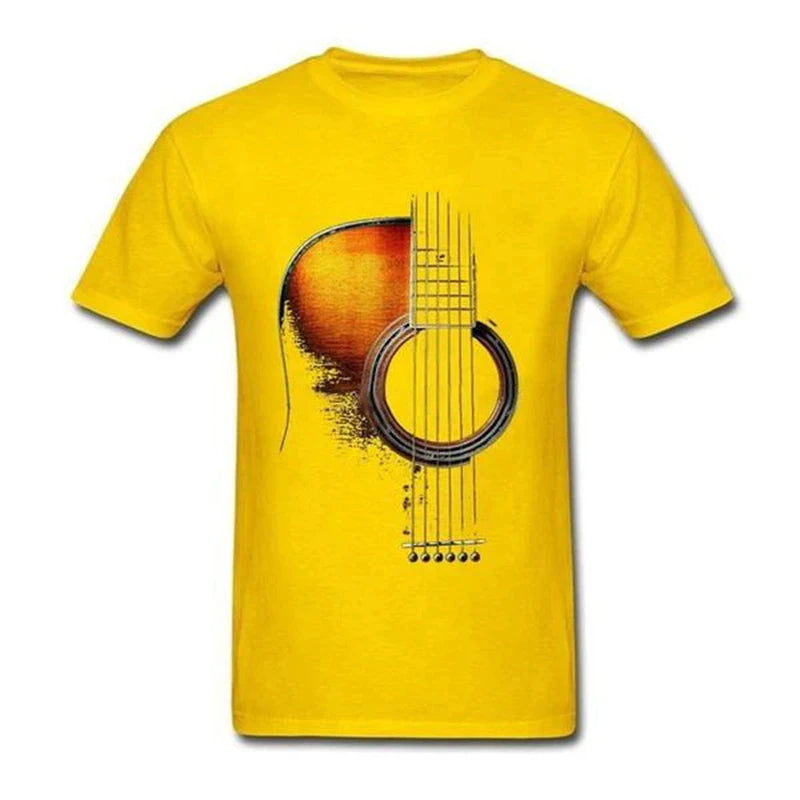Men's Guitar Graphic T Shirt 3D Print Music Guitar Short Sleeve T-Shirt Tops Summer Casual Crew Neck Tees Oversize Men Clothing