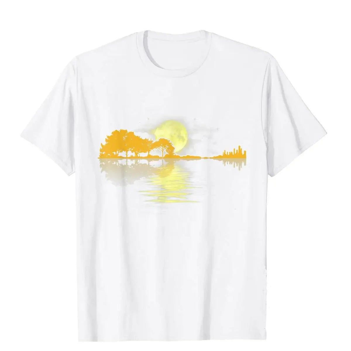 Guitar Lake Shadow T-Shirt - Casual Music Graphic Tee