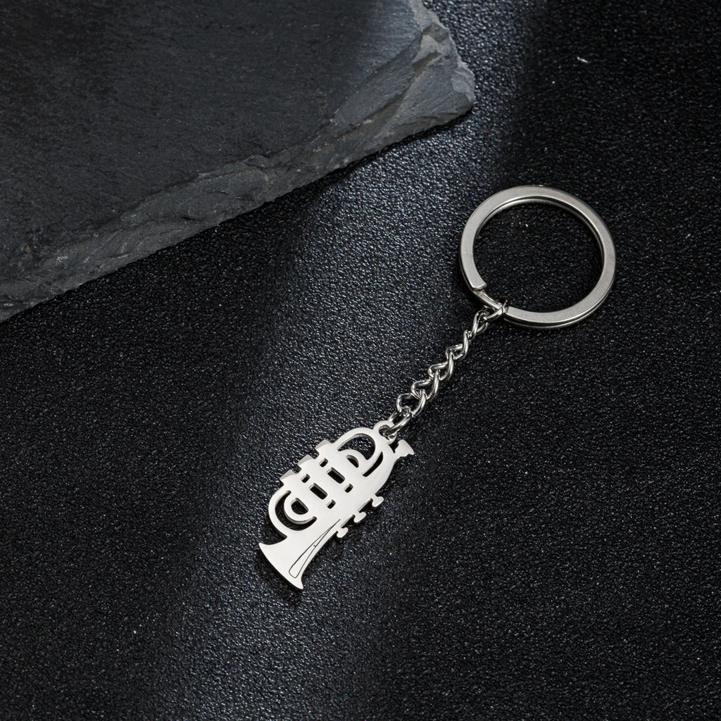 Stainless Steel Guitar Keychain – Handmade Music Charm Festival Gift