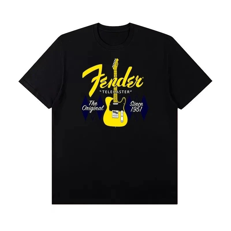 Jimi Hendrix T Shirt 2026 New Electric Guitar Graphic Cotton Blend Men Women Unisex Oversized Fender Style Rock Streetwear Top