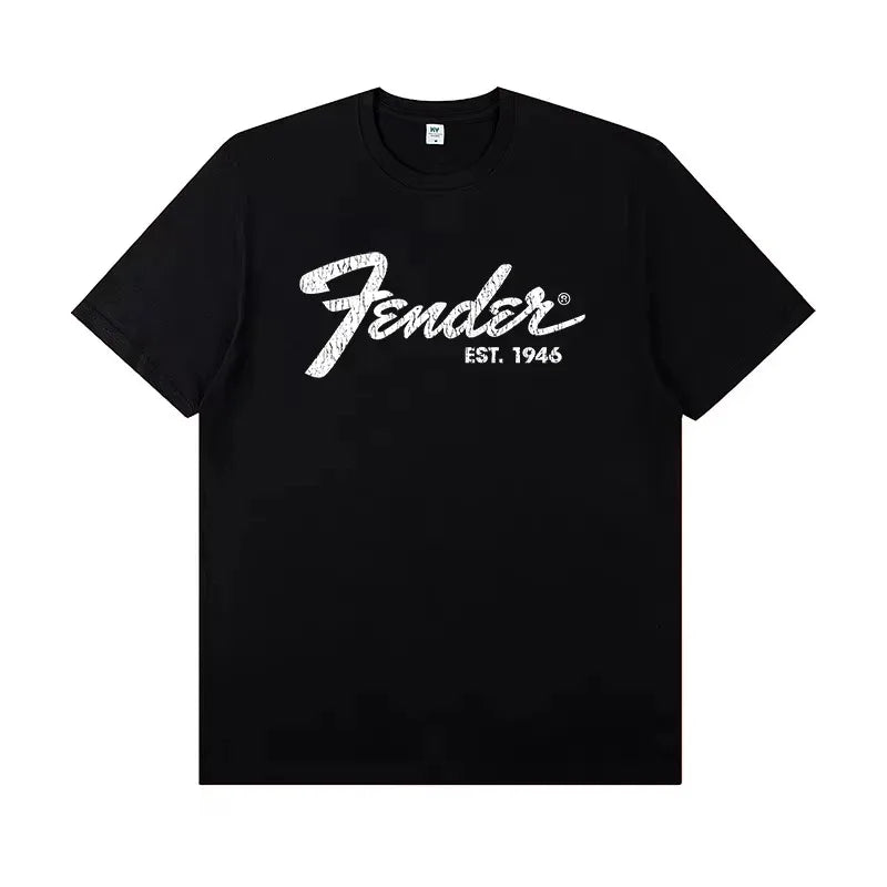 2026 Fender Jimi Hendrix Fender Electric Guitar Peripheral T-shirt Short-sleeved Rock Band Guitarist Performance Costume