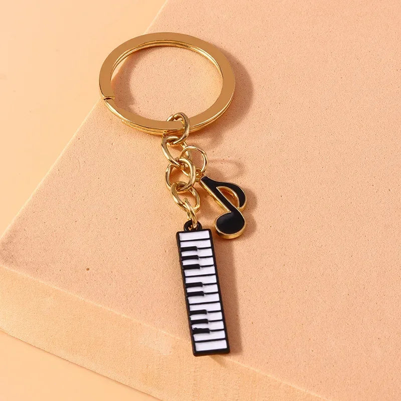 Piano Music Note Keychain Gift