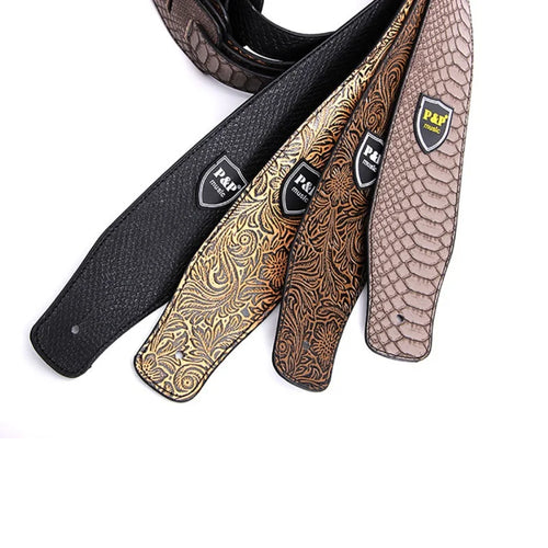 Adjustable Leather Guitar Strap for Acoustic & Electric Guitar