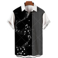Hawaiian Shirt With Musical Guitar Print For Men, Party Short Sleeve Beach, Hip Hop, Harajuku, Large Size Top