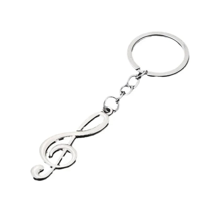 Metal Treble Clef Keychain – Funny Music Notation Ornament Gift