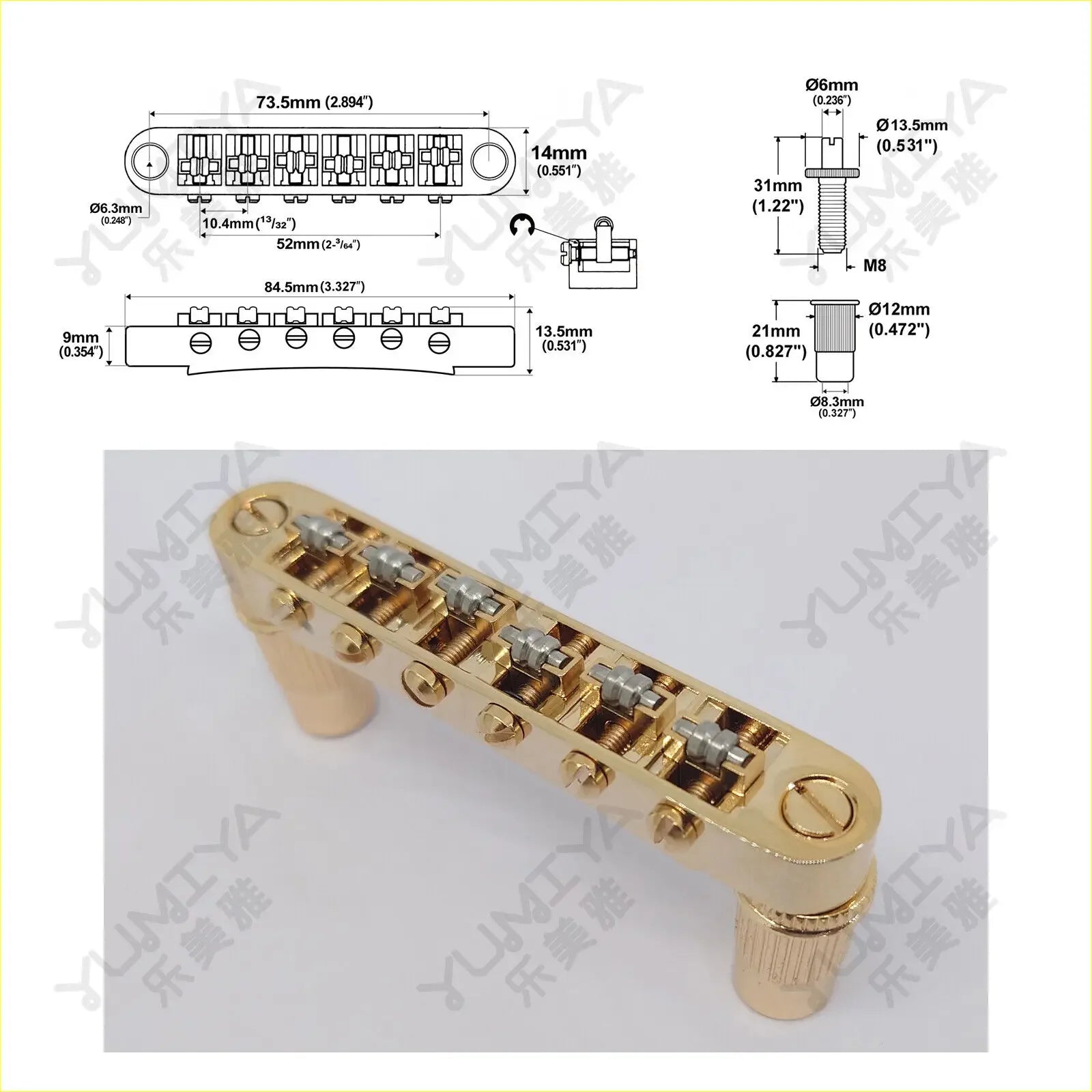 ABR-1 Tune-O-Matic Guitar Bridge – LP & SG Replacement Part