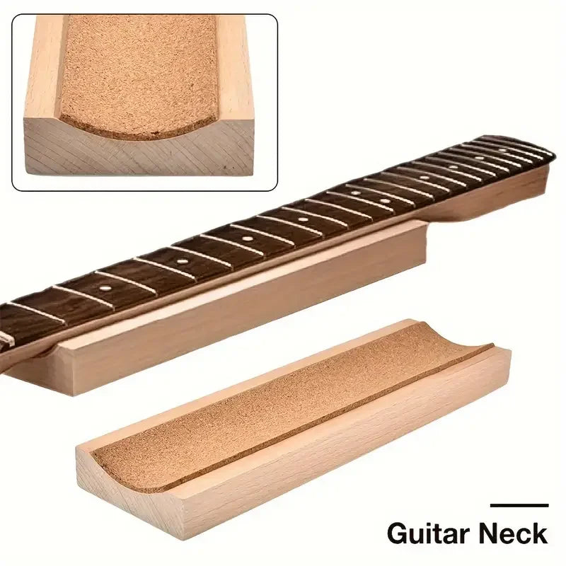 Wood Guitar Neck Rest Cradle — Luthier Support Caul for Guitar, Bass & Ukulele