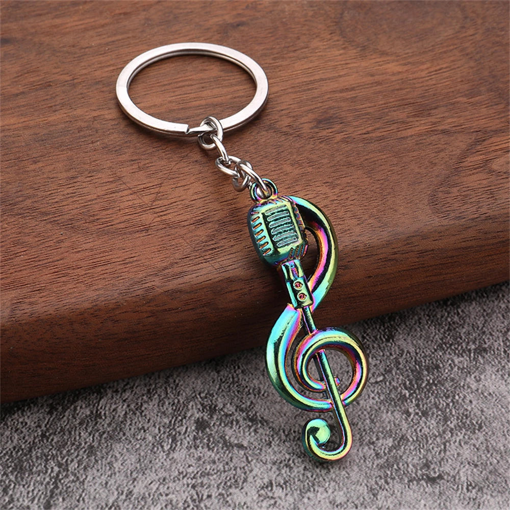 Retro Music Keychain – Microphone Piano Saxophone Pendant Kids Gift