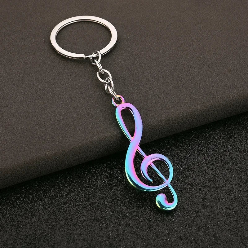 Metal Treble Clef Keychain – Funny Music Notation Ornament Gift