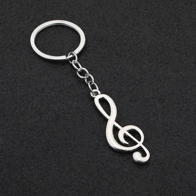 Metal Treble Clef Keychain – Funny Music Notation Ornament Gift