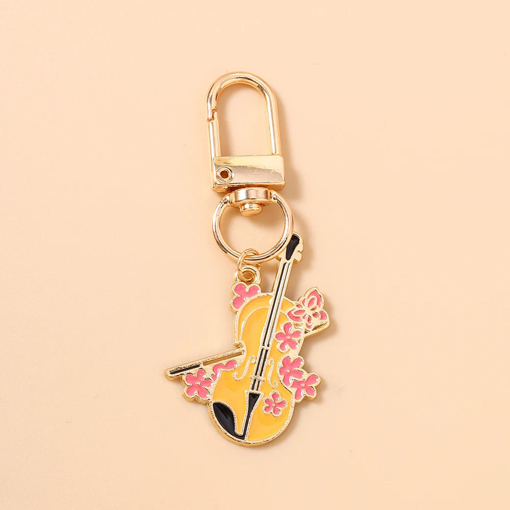 Guitar Keychain for Women – Musical Instrument Key Ring Bag Pendant Gift