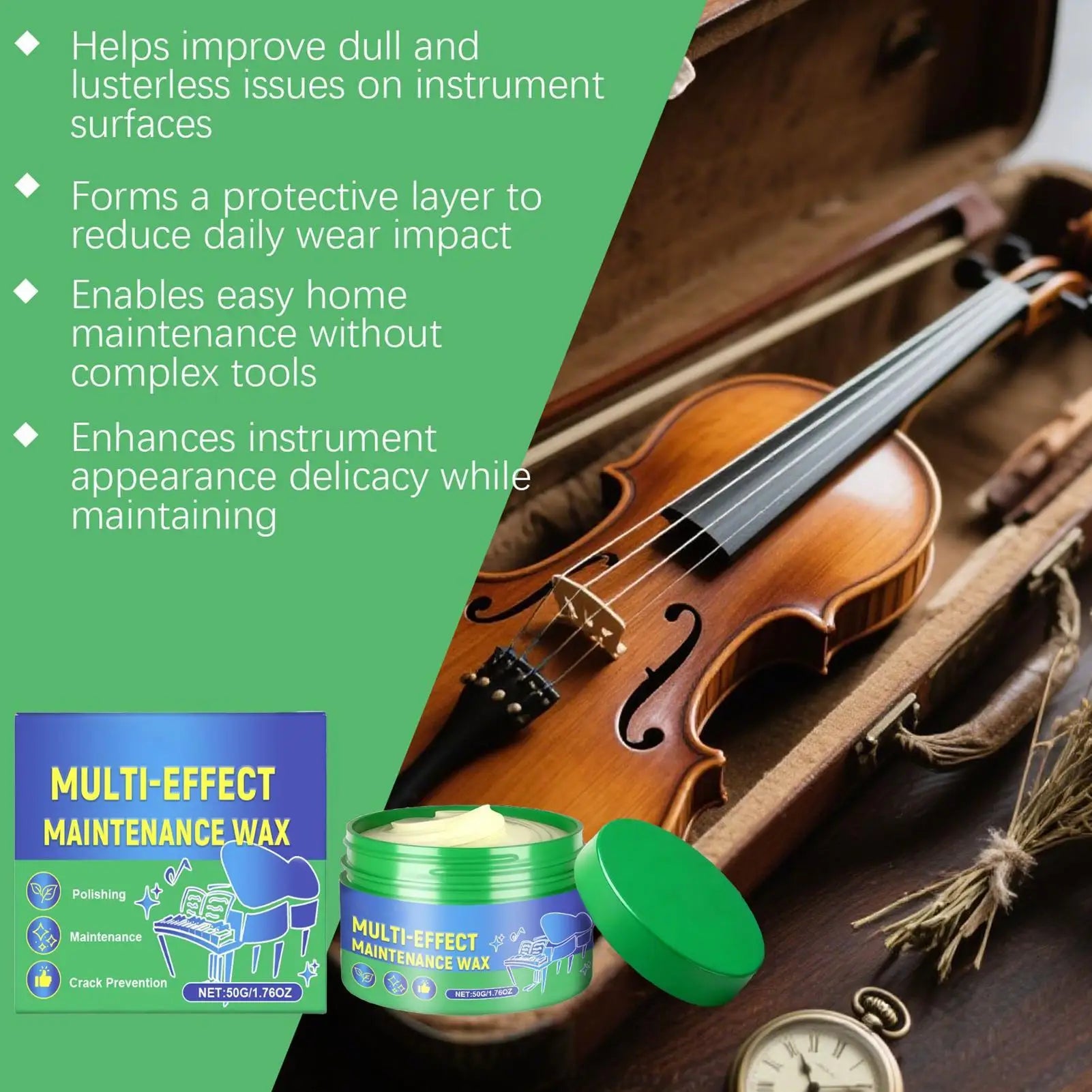 Guitar Cleaner & Polish Wax – 60g Instrument Care Kit