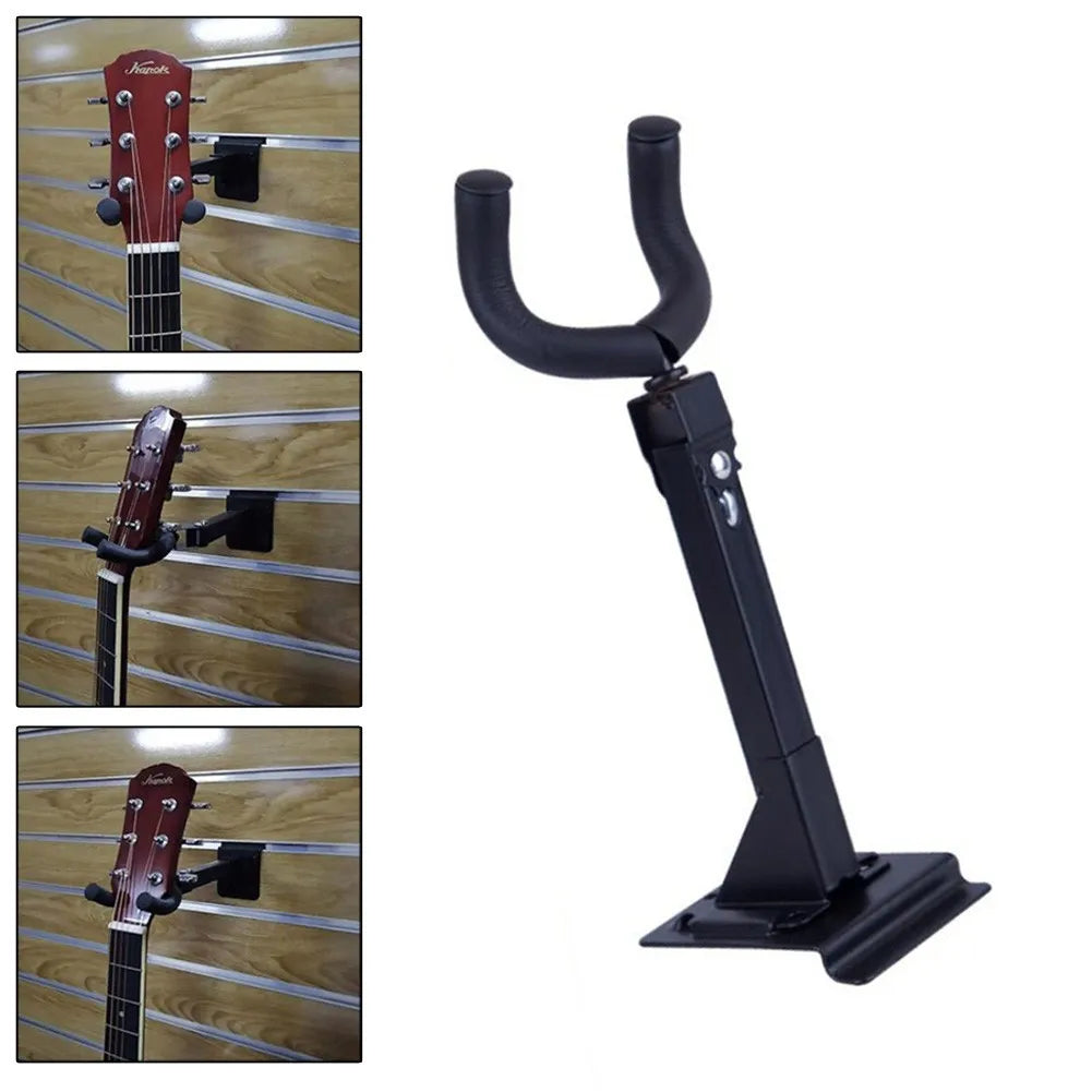 Adjustable Swivel Guitar Wall Hanger — Universal Neck Holder for Electric & Acoustic