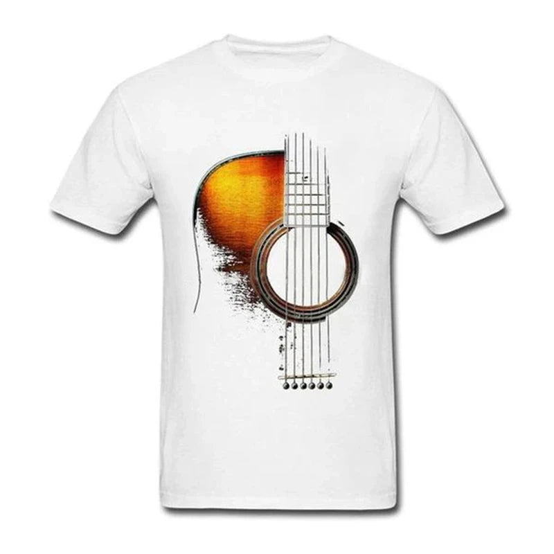 Men's Guitar Graphic T Shirt 3D Print Music Guitar Short Sleeve T-Shirt Tops Summer Casual Crew Neck Tees Oversize Men Clothing