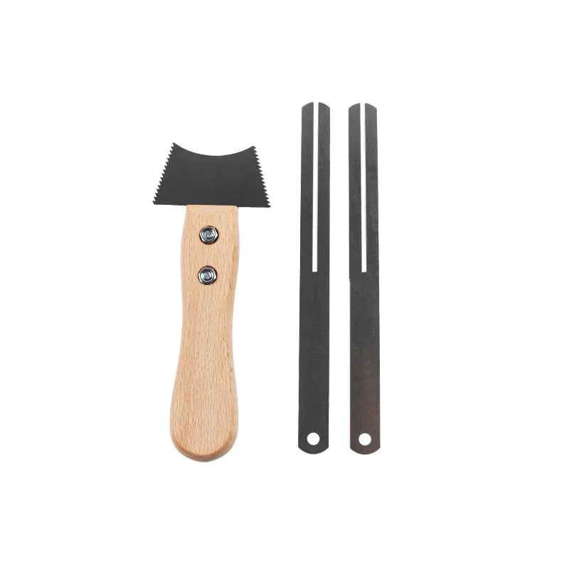 Stainless Steel Guitar Groove Cleaning Tool – Wooden Handle Repair File