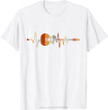 Retro Vintage Heartbeat Guitar T-shirt Music Lovers Gifts Custom Printed Graphic Tshirt Men Clothing Summer Cotton T Shirt