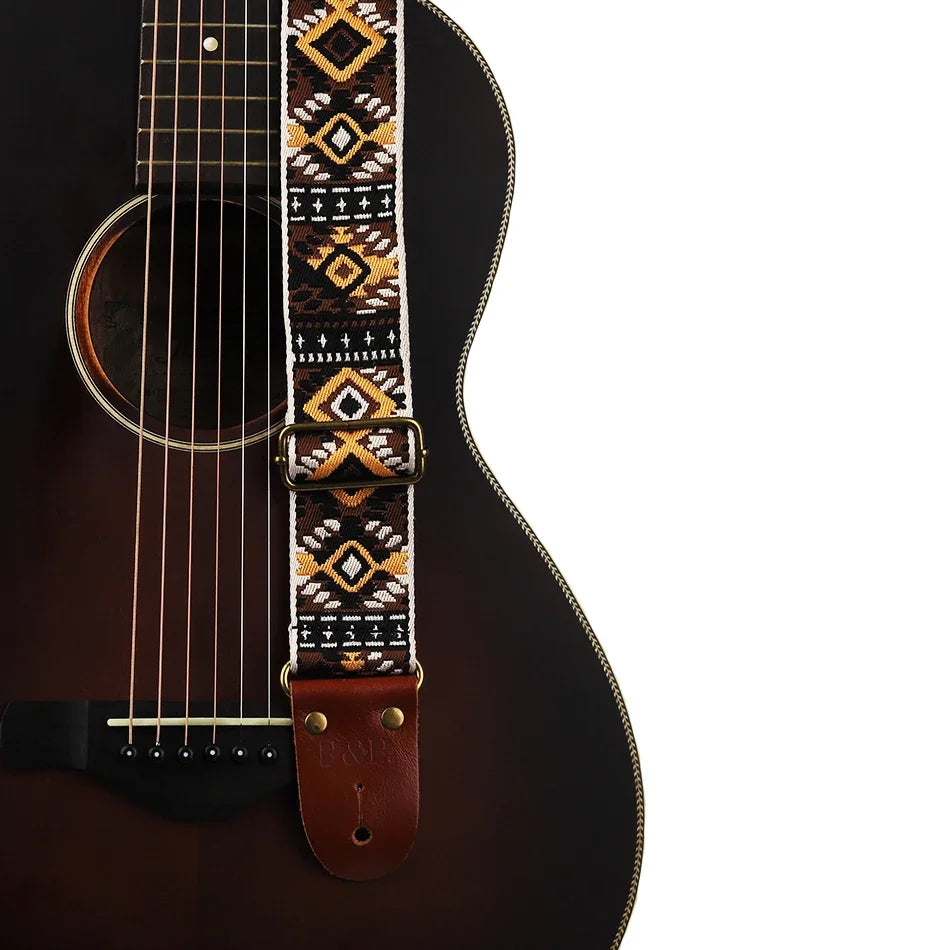 Bohemian Adjustable Guitar Strap for Acoustic, Electric & Bass