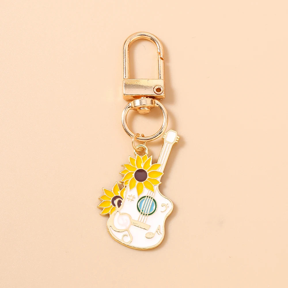Guitar Keychain for Women – Musical Instrument Key Ring Bag Pendant Gift