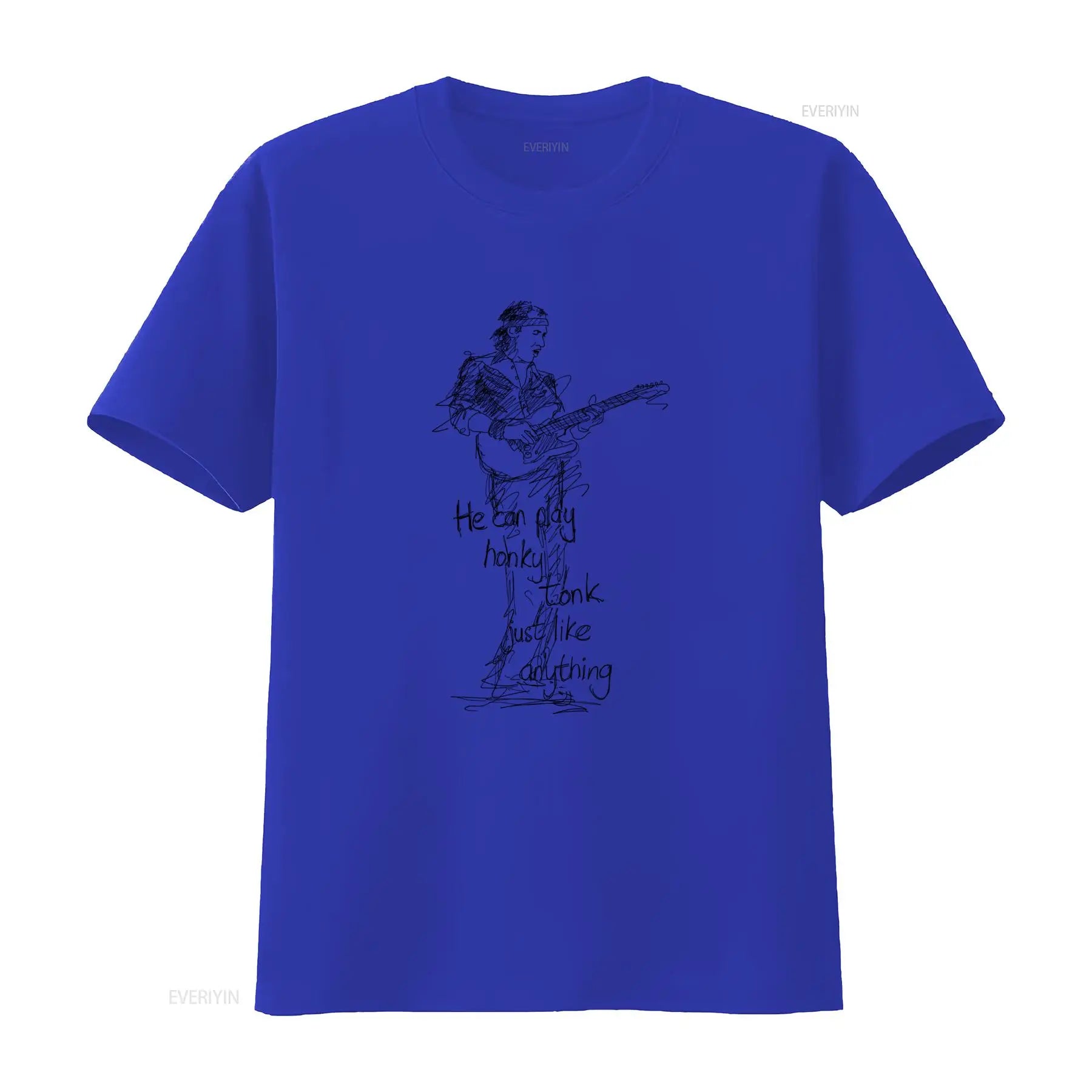 Mark Knopfler Dire Straits Rock Guitarist T Shirt for Men Fairwear Approved Cotton with Stylish Sketch Print Perfect vintage