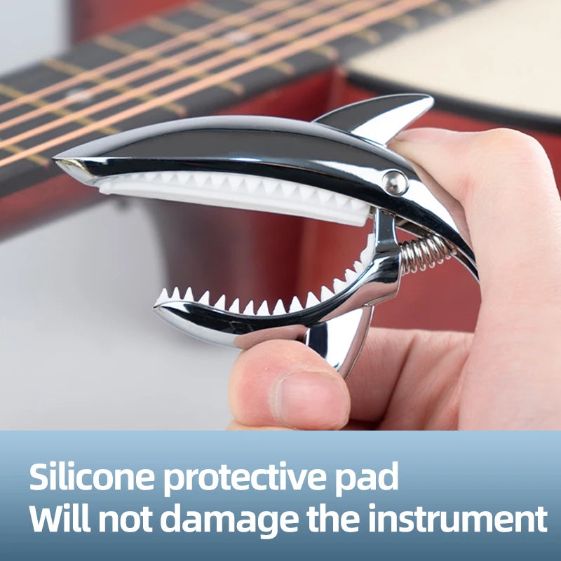 Shark Guitar Capo — Unique Metal Design for Acoustic & Electric Guitar