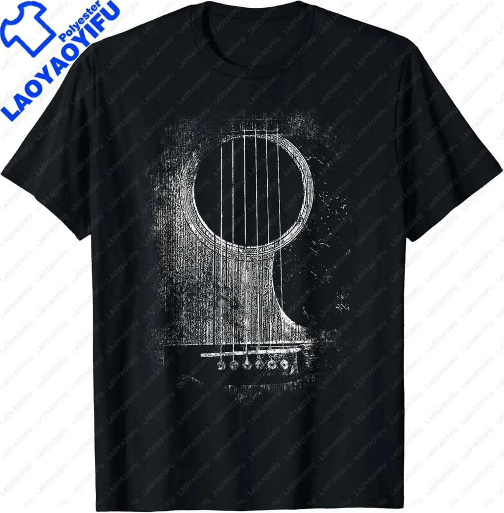 Acoustic Guitar Player Six String Classic Rock & Roll T-Shirt Vintage Music Gifts Unisex Summer Tops Custom Graphic Shirts