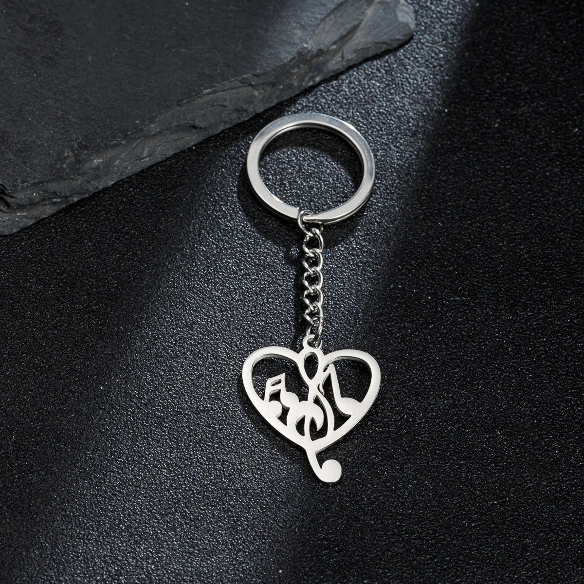 Stainless Steel Guitar Keychain – Handmade Music Charm Festival Gift