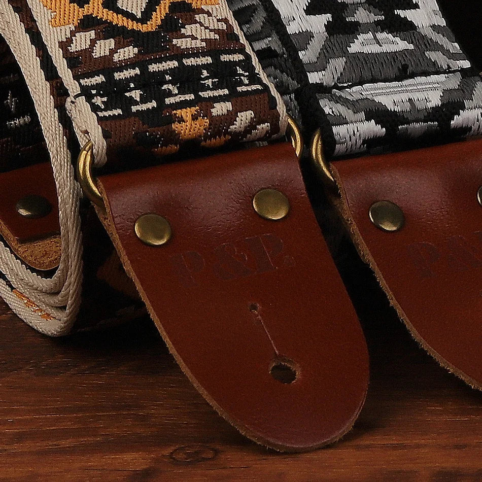 Bohemian Adjustable Guitar Strap for Acoustic, Electric & Bass