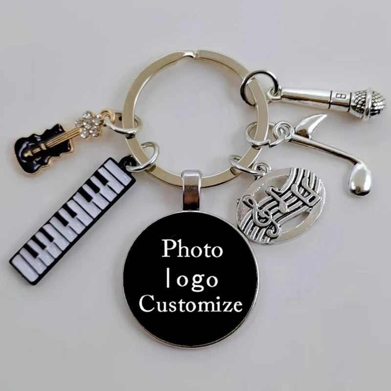 A-Z Letter Music Keychain – Handmade Guitar & Microphone Teacher Gift