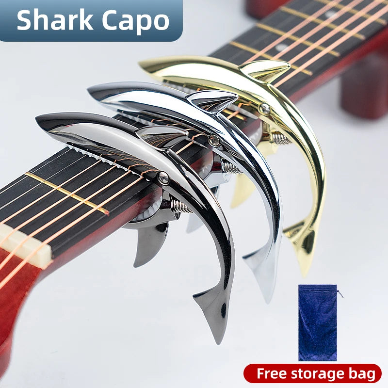 Shark Guitar Capo — Unique Metal Design for Acoustic & Electric Guitar
