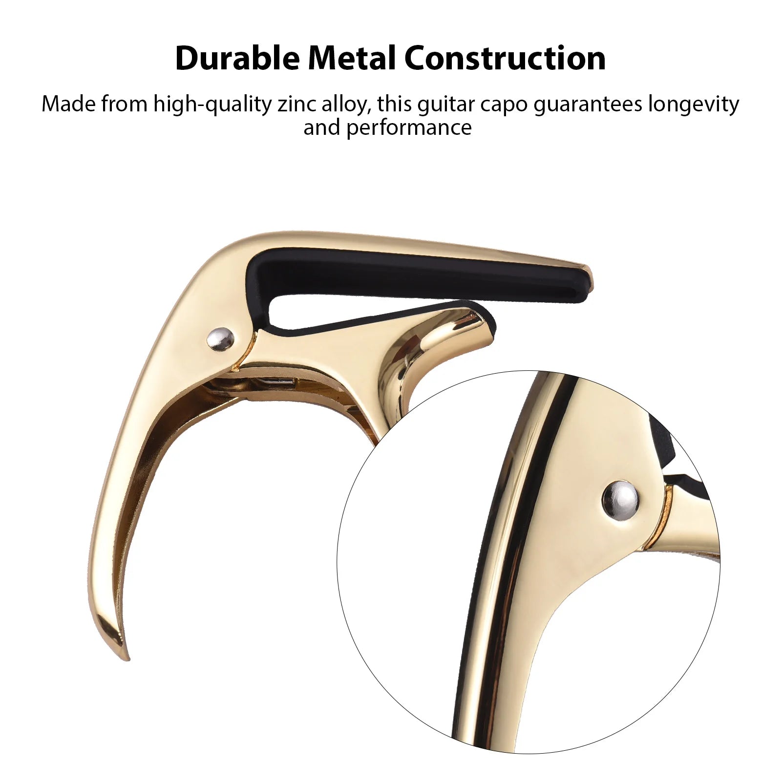 Zinc Alloy Guitar Capo — Universal Fit for Folk, Classical, Ukulele & Bass
