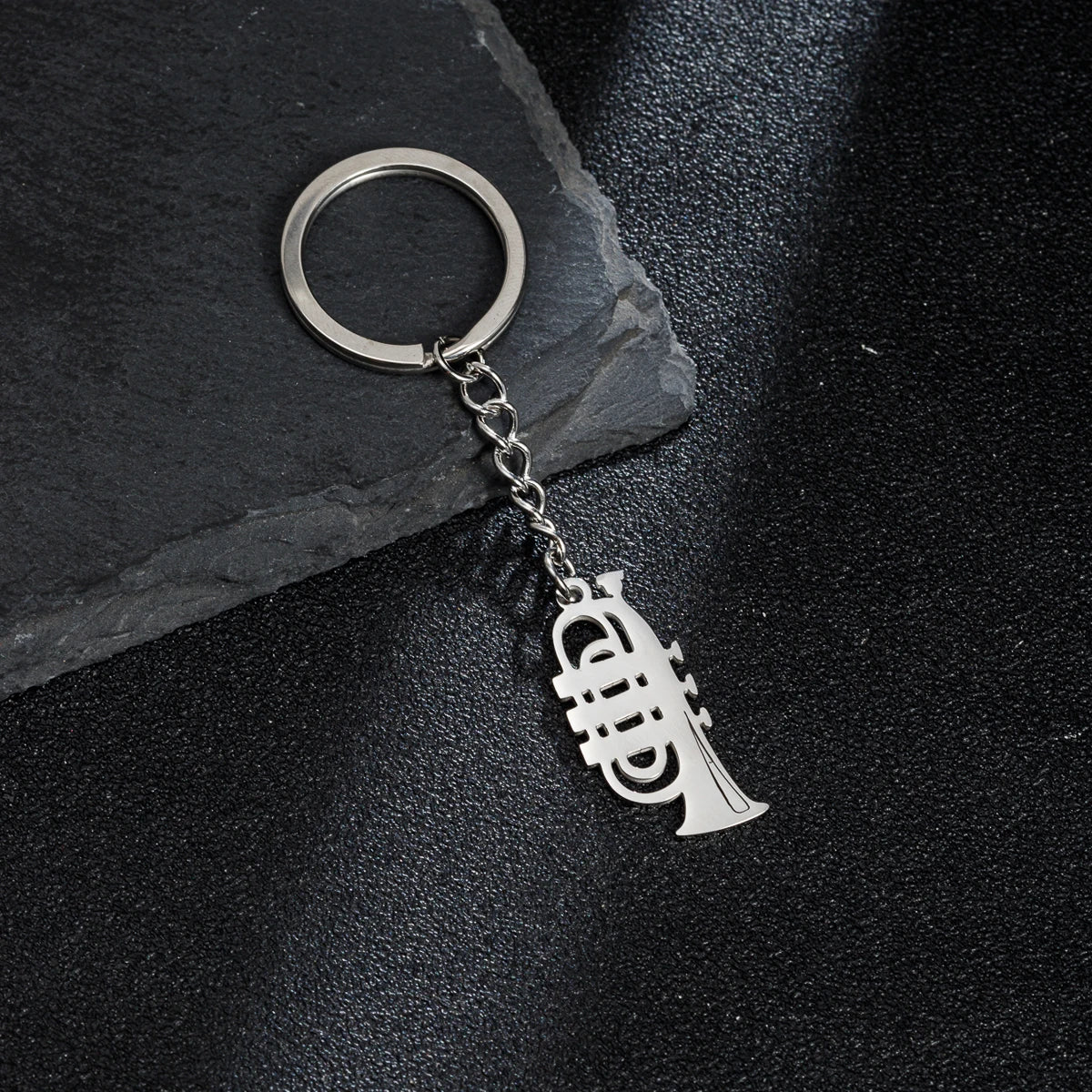 Stainless Steel Guitar Keychain – Handmade Music Charm Festival Gift