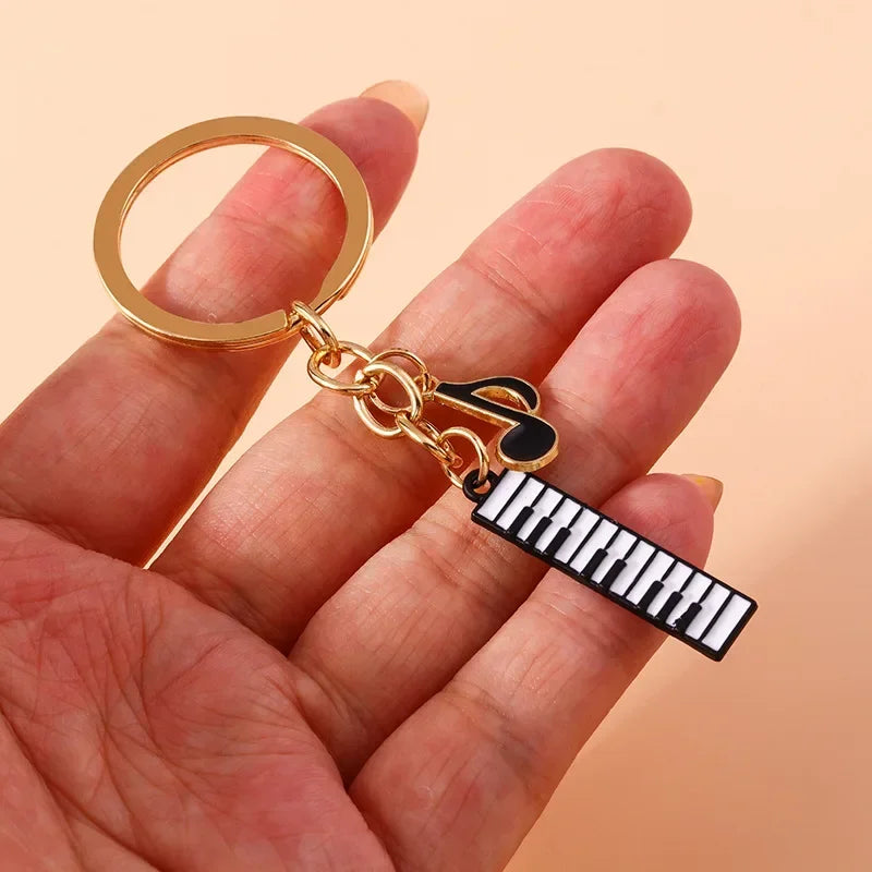 Piano Music Note Keychain Gift