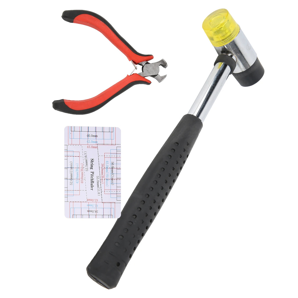 Guitar Repair Tool Set – Double-Head Hammer & String Action Gauge
