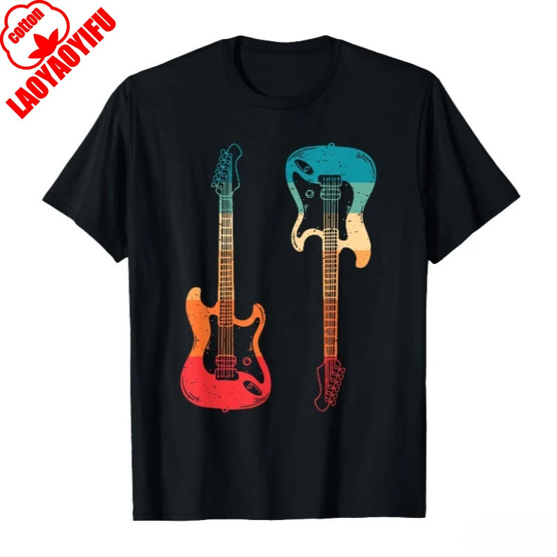 Fender Vintage Guitar Lineup Shirt Guitar Graphic T Shirts Retro Tees Funny Christmas T-shirt Unisex Clothing Casual Wear