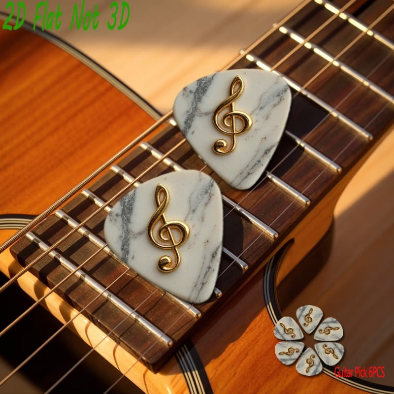 Marble Treble Clef Guitar Picks Set