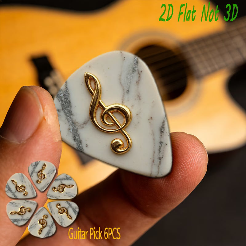 Marble Treble Clef Guitar Picks Set