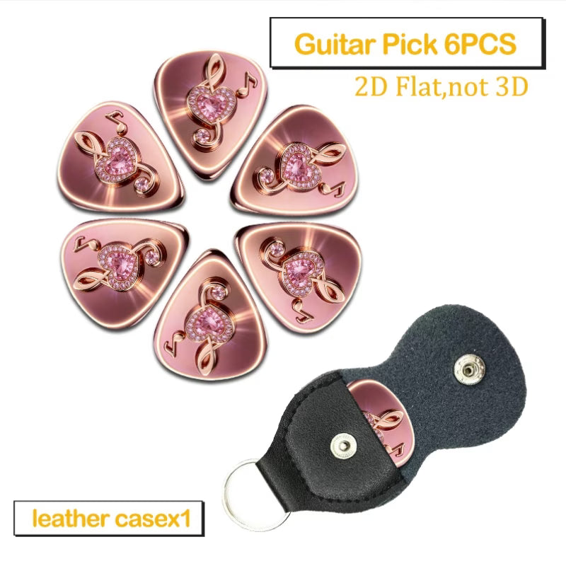 Rose Gold Heart Guitar Pick