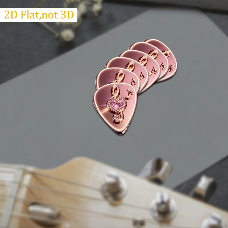 Rose Gold Heart Guitar Pick
