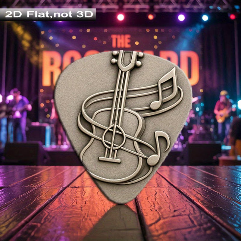 Metallic Music Note Guitar Picks Set with Case