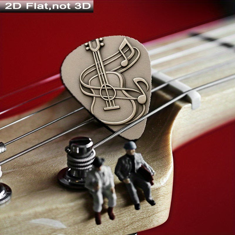 Metallic Music Note Guitar Picks Set with Case