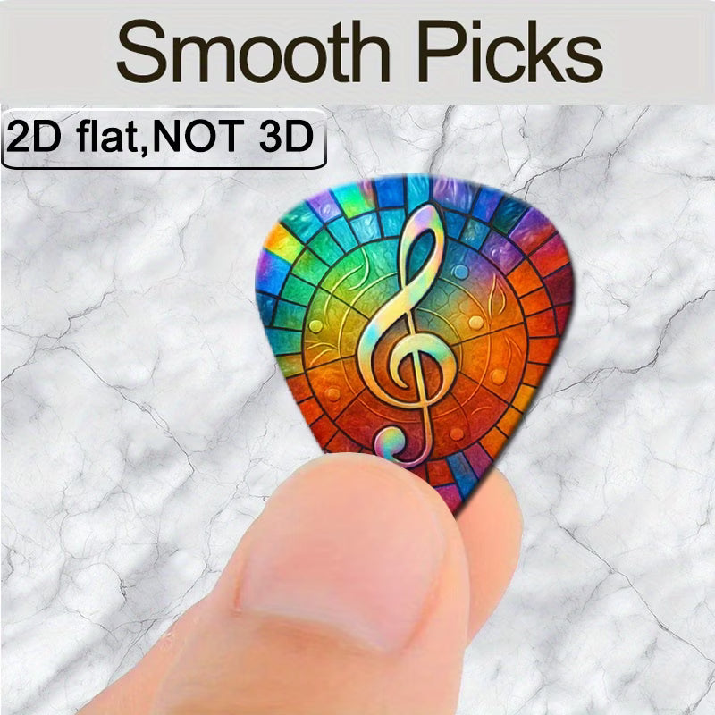 Rainbow Treble Clef Guitar Pick Set
