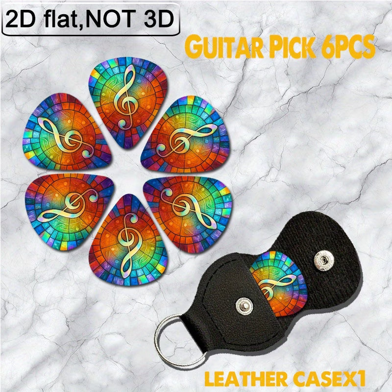 Rainbow Treble Clef Guitar Pick Set