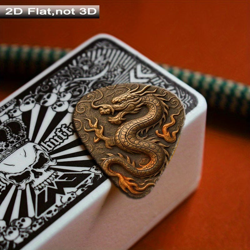 Dragon Guitar Picks Set with Leather Case