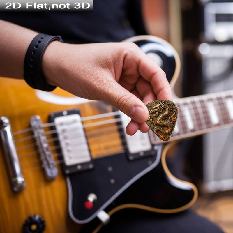 Dragon Guitar Picks Set with Leather Case