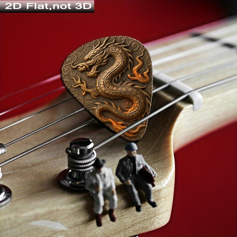 Dragon Guitar Picks Set with Leather Case
